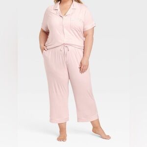 Stars Above, pink pinstripe pajama set, XXL